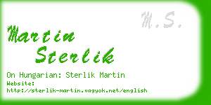 martin sterlik business card